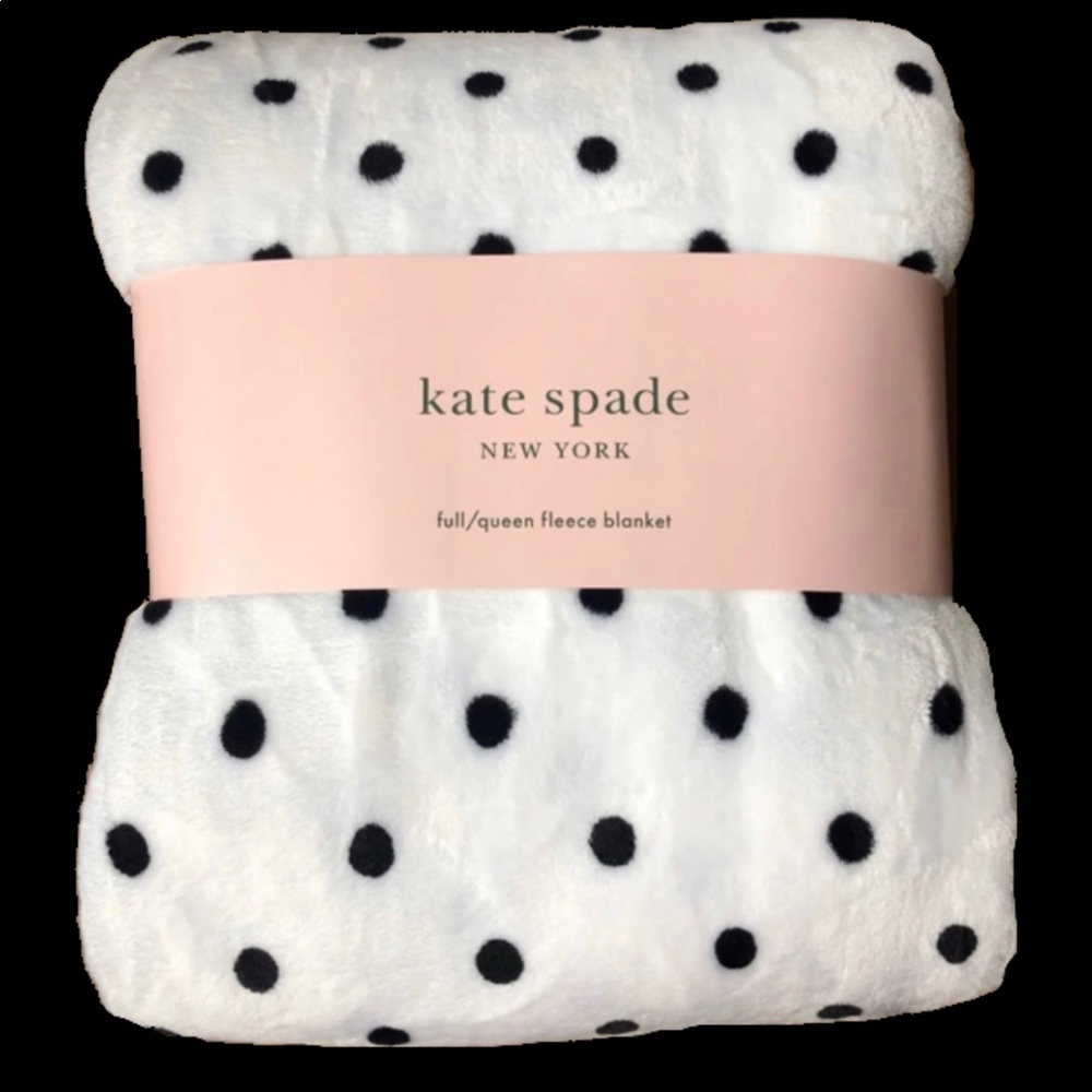 Kate Spade polka dot full/queen fleece blanket